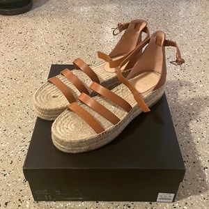 ❌SOLD❌ NWB J. Crew Leather Gladiator Espadrille Platform Sandal